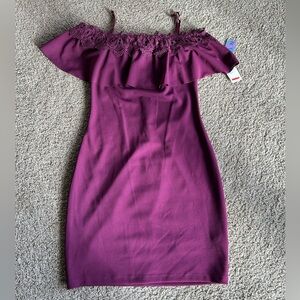 Elegant Burgundy Off-Shoulder Dress